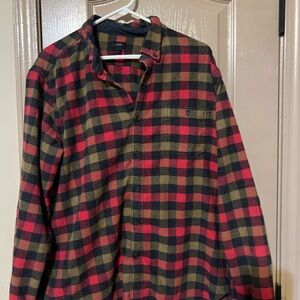 J. Crew Red and Green Plaid Casual Shirt